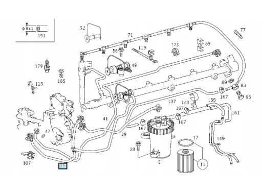 Przewód paliwowy Mercedes OM613 Nowy