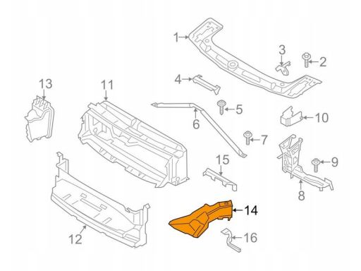 Kanał kierownica LEWA Powietrza Hamulców BMW Seria 3 F30 F31 M 5174805