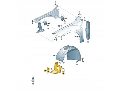 Nadkole lewe przód VW Golf VII 5G0805911AK ORYGINAŁ osłona nadkola