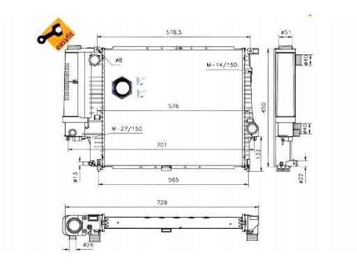 53852 Chłodnica Silnika Nrf 53852 Nrf