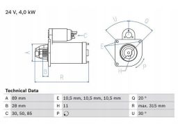 0 986 023 200 Rozrusznik 0 986 023 200 Bosch