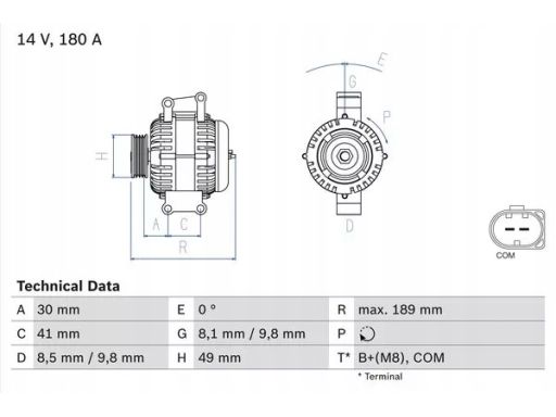 0 986 048 840 Alternator 0 986 048 840 Bosch