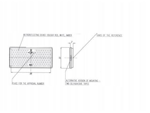 49P-Spec Światło Odblaskowe 49P 105X48 Waś