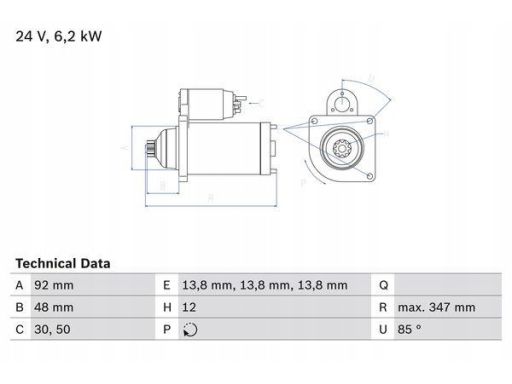 0 986 022 980 Rozrusznik 0 986 022 980 Bosch