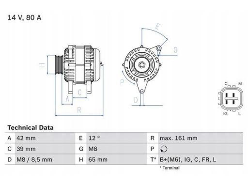 0 986 080 570 Alternator 0 986 080 570 Bosch