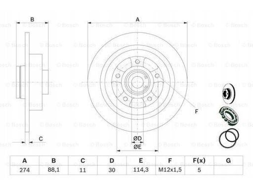0 986 479 009 Tarcza Hamulcowa Bosch