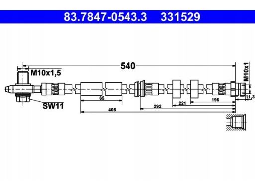 83.7847-0543.3 Przewód Hamulcowy Elastyczny 83.7847-0543.3 Ate