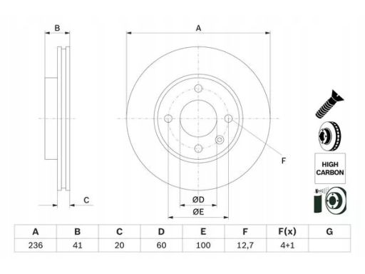 0 986 479 D91 Tarcza Hamulcowa Bosch