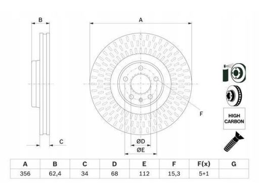 0 986 479 E39 Tarcza Hamulcowa Bosch