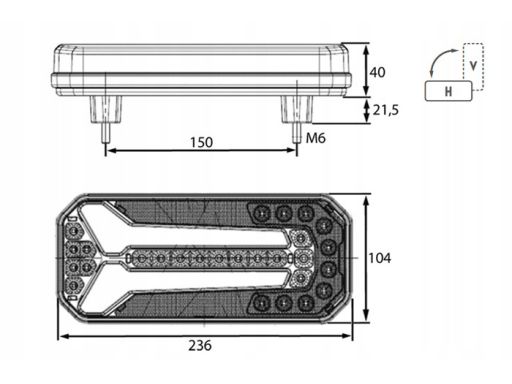 1112 L/P Lampa Tylna 1112 L/P W150 Waś