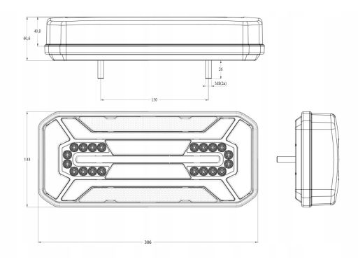 1298 Dd L/P Lampa Tylna 1298 Dd L/P W185Dd Waś