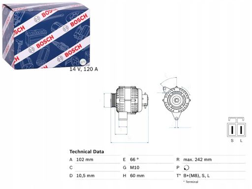 0 986 049 550 Alternator 0 986 049 550 Bosch
