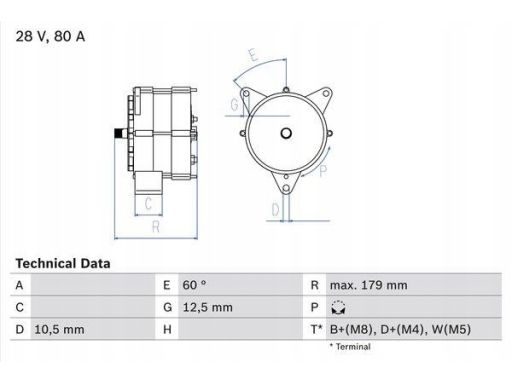 0 986 037 770 Alternator 0 986 037 770 Bosch