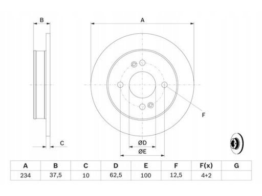 0 986 479 B95 Tarcza Hamulcowa Bosch