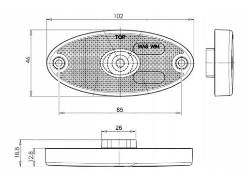 307P Światło Obrysowe 307P W64 Waś