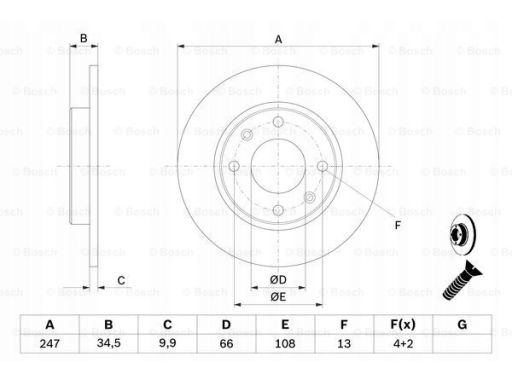 0 986 479 C54 Tarcza Hamulcowa Bosch