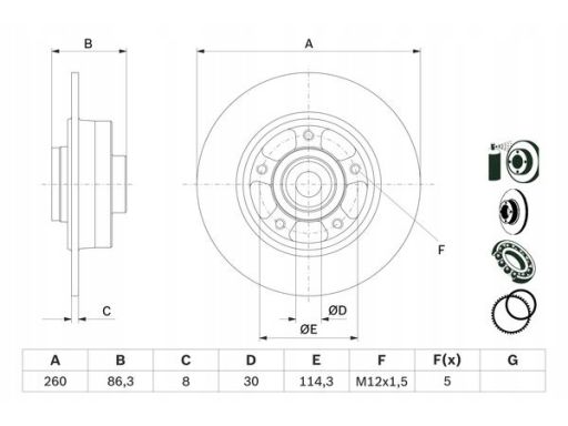 0 986 479 E78 Tarcza Hamulcowa Bosch