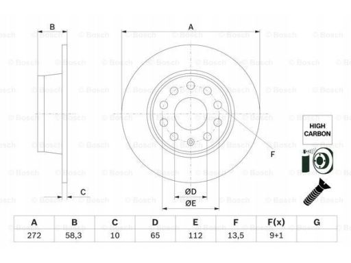 0 986 479 F23 Tarcza Hamulcowa Bosch