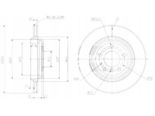 19-1017Max Tarcza Ham. Bmw T. E46 98- Z Powłoką Ant Maxgear