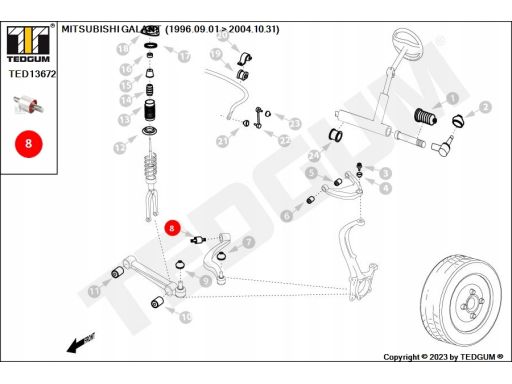 Ted13672 Silentblock Wahacza Ted-Gum