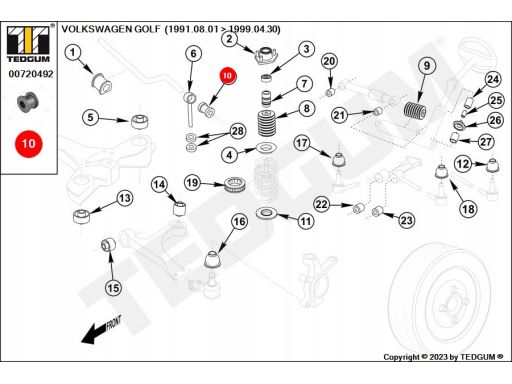 00720492 Silentblock Drążka Łączącego Stabilizato Ted-Gum