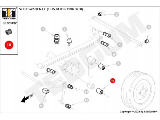 00720492 Silentblock Drążka Łączącego Stabilizato Ted-Gum
