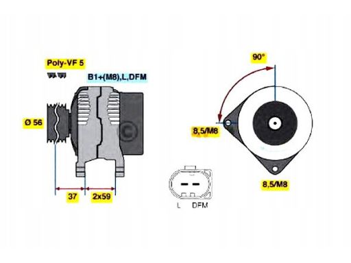 0 986 041 870 Alternator Bosch