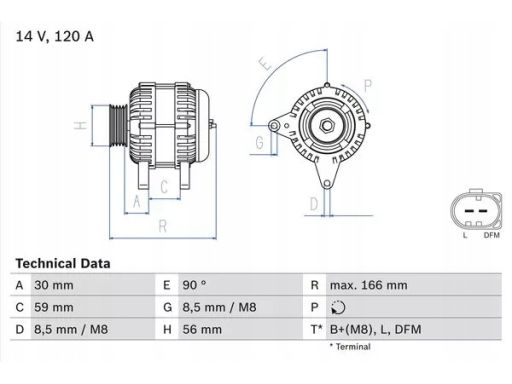 0 986 041 870 Alternator Bosch