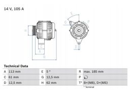 0 986 048 791 Alternator Bosch