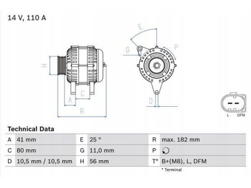0 986 082 320 Alternator Bosch