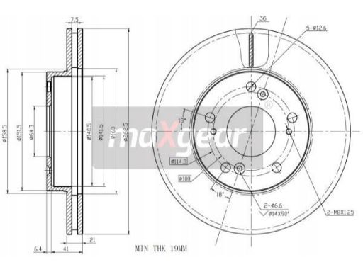 19-2218 Tarcza Ham. Honda P. Civic 02- 1,7Cdti/0 Maxgear