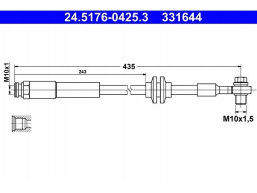 24.5176-0425.3 Przewód Hamulcowy Elastyczny Ate
