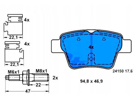13.0460-3851.2 Klocek Hamulcowy Kpl. Ate