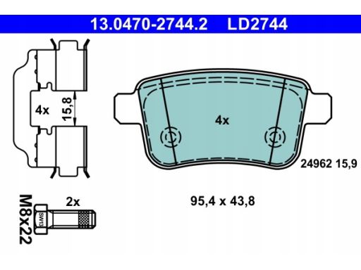 13.0470-2744.2 Klocek Hamulcowy Kpl. Ate