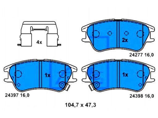 13.0460-5829.2 Klocek Hamulcowy Kpl. Ate