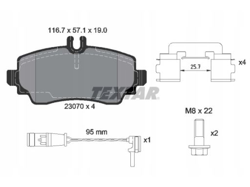 2307005 Klocek Hamulcowy Kpl. Textar
