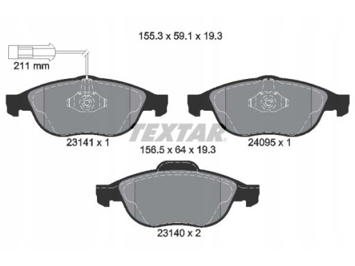 2314101 Klocek Hamulcowy Kpl. Textar