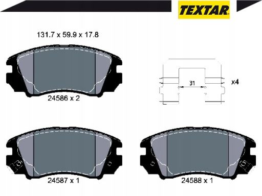 2458601 Klocek Hamulcowy Kpl. Textar