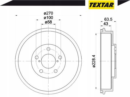 94031000 Bęben Hamulcowy Textar