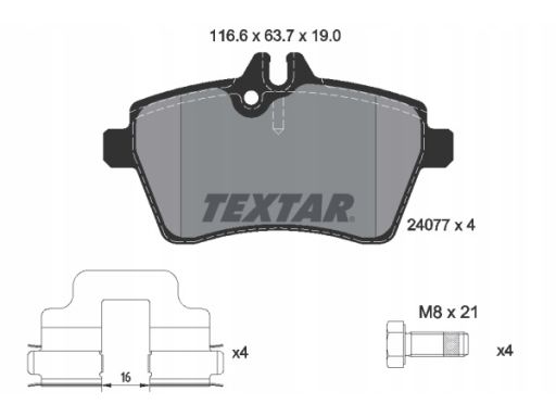 2407701 Klocek Hamulcowy Kpl. Textar