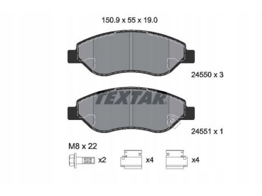 2455001 Klocek Hamulcowy Kpl. Textar