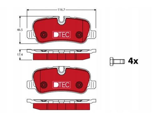 Gdb1632Dte Klocek Hamulcowy Kpl. Trw
