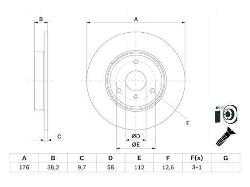 0 986 479 E74 Tarcza Hamulcowa Bosch