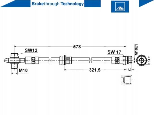 24.5143-0578.3 Przewód Hamulcowy Elastyczny Ate
