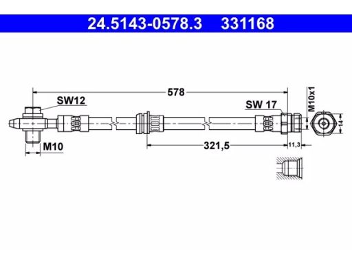 24.5143-0578.3 Przewód Hamulcowy Elastyczny Ate