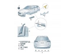 Folia ochronna tylny lewy błotnik SKODA OCTAVIA IV 5E3807905C 2020