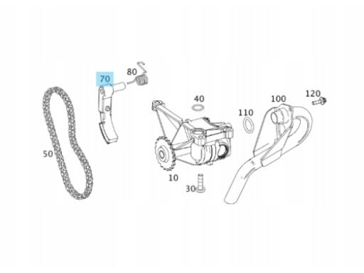 Napinacz łańcucha pompy oleju Mercedes M111 M161 OM611 OM612 OM613 OM6