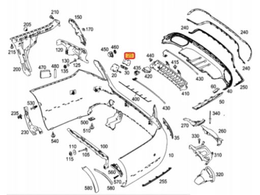 Zaślepka haka zderzaka Mercedes W213 E class