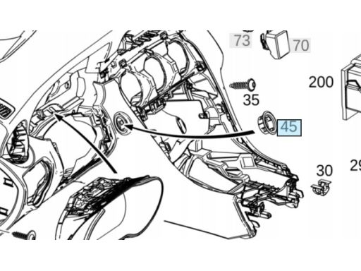 Pierścień osłona mocowanie stacyjki Mercedes W205 A22268020029051
