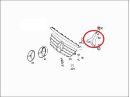 Wspornik mocowanie atrapy grill Mercedes W203 C